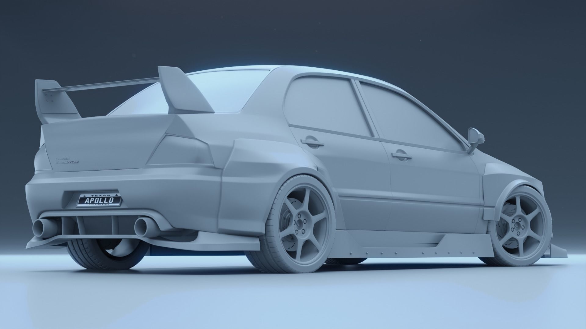 High-Poly Mitsubishi Lancer EVO VIII 3D model_2