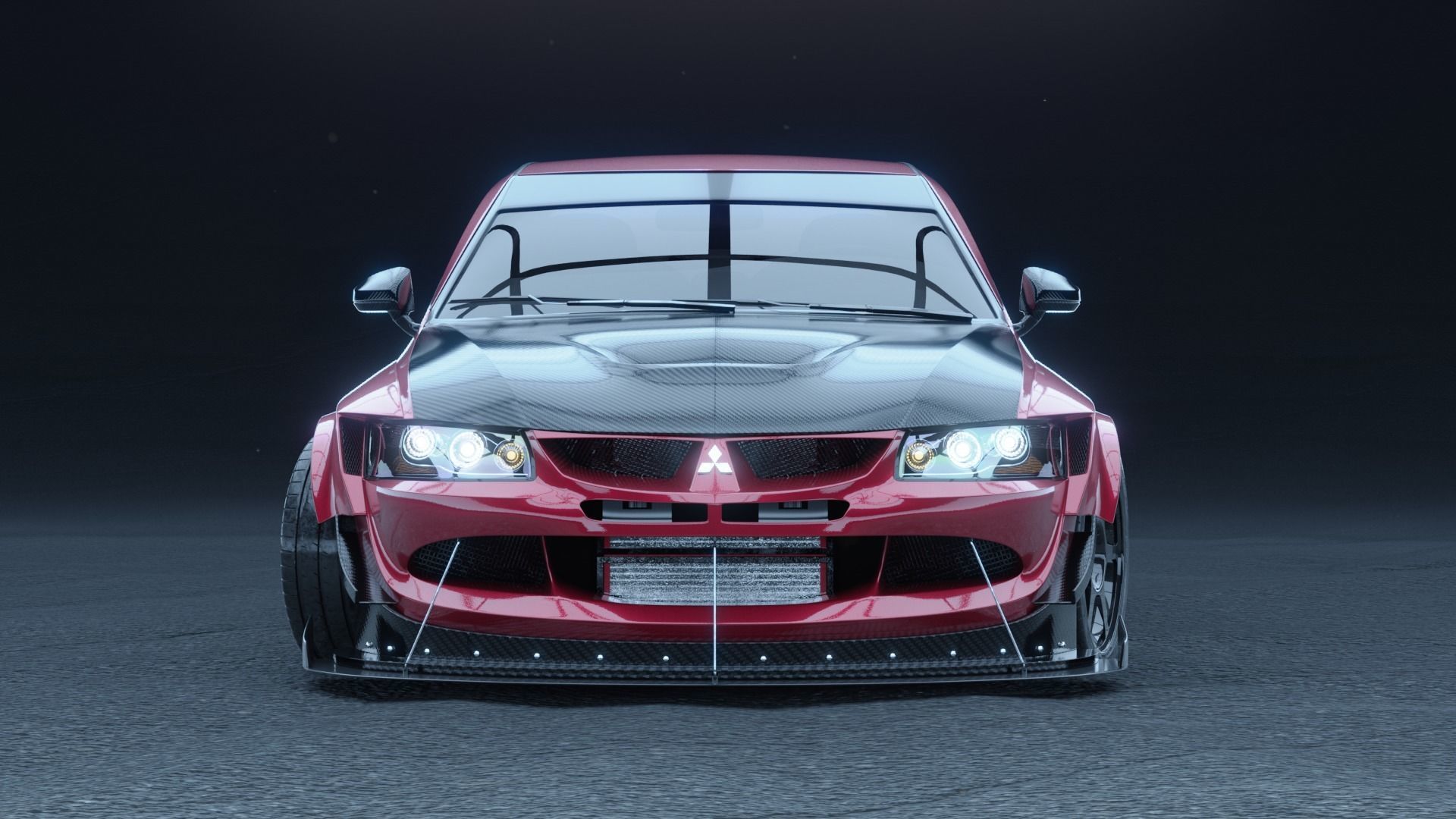 High-Poly Mitsubishi Lancer EVO VIII 3D model_6