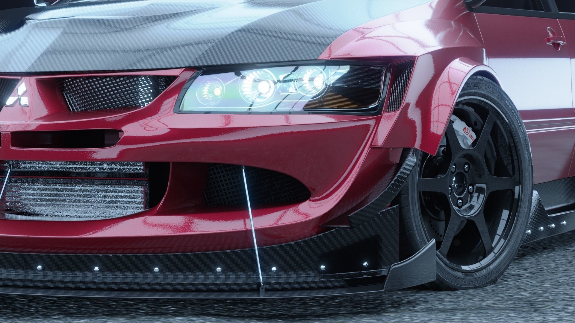 High-Poly Mitsubishi Lancer EVO VIII 3D model_5