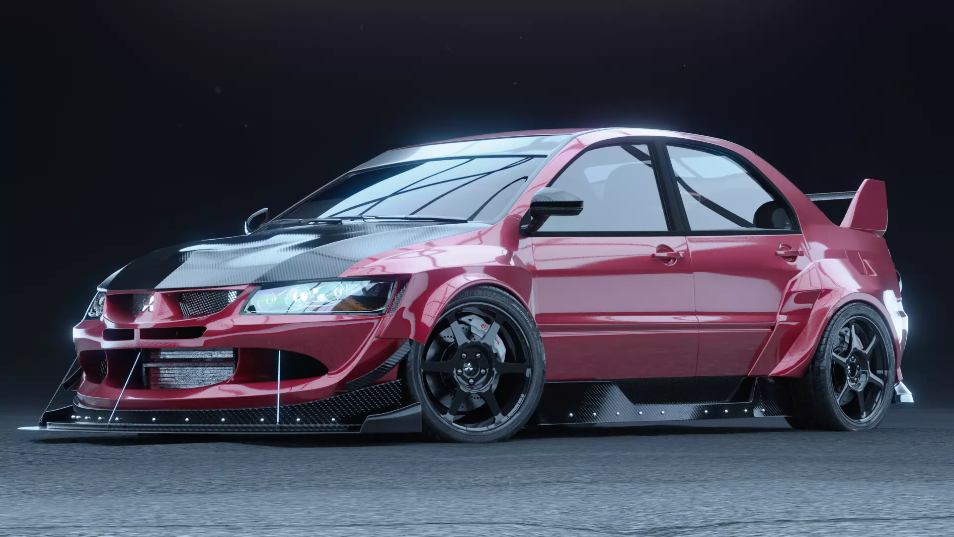 High-Poly Mitsubishi Lancer EVO VIII 3D model_0
