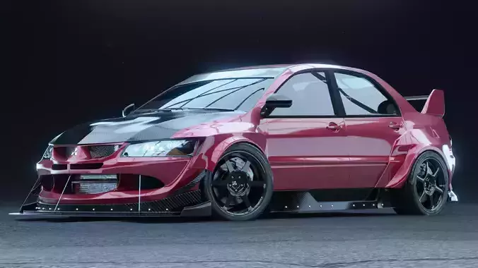 High-Poly Mitsubishi Lancer EVO VIII 3D model