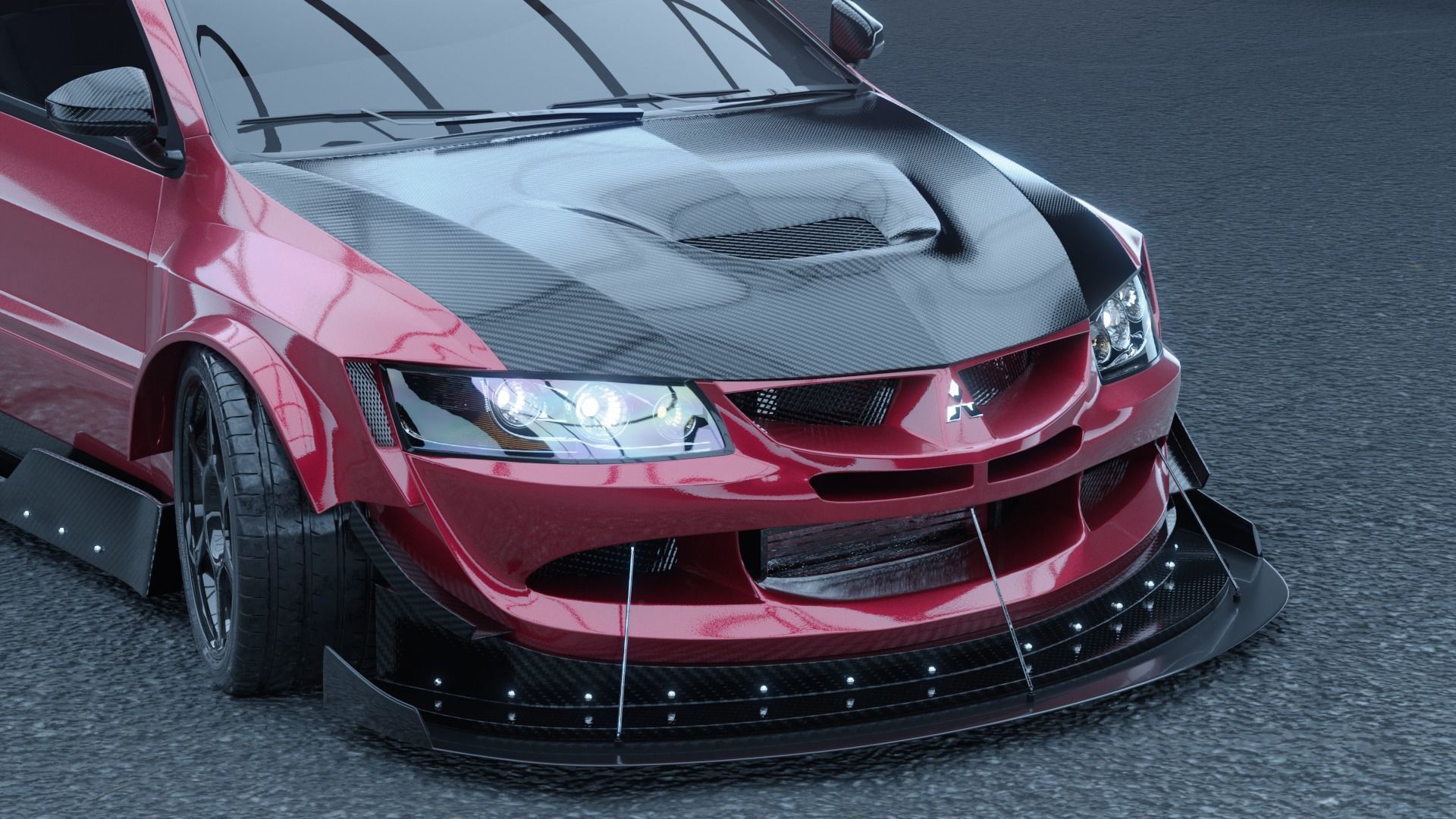 High-Poly Mitsubishi Lancer EVO VIII 3D model_4