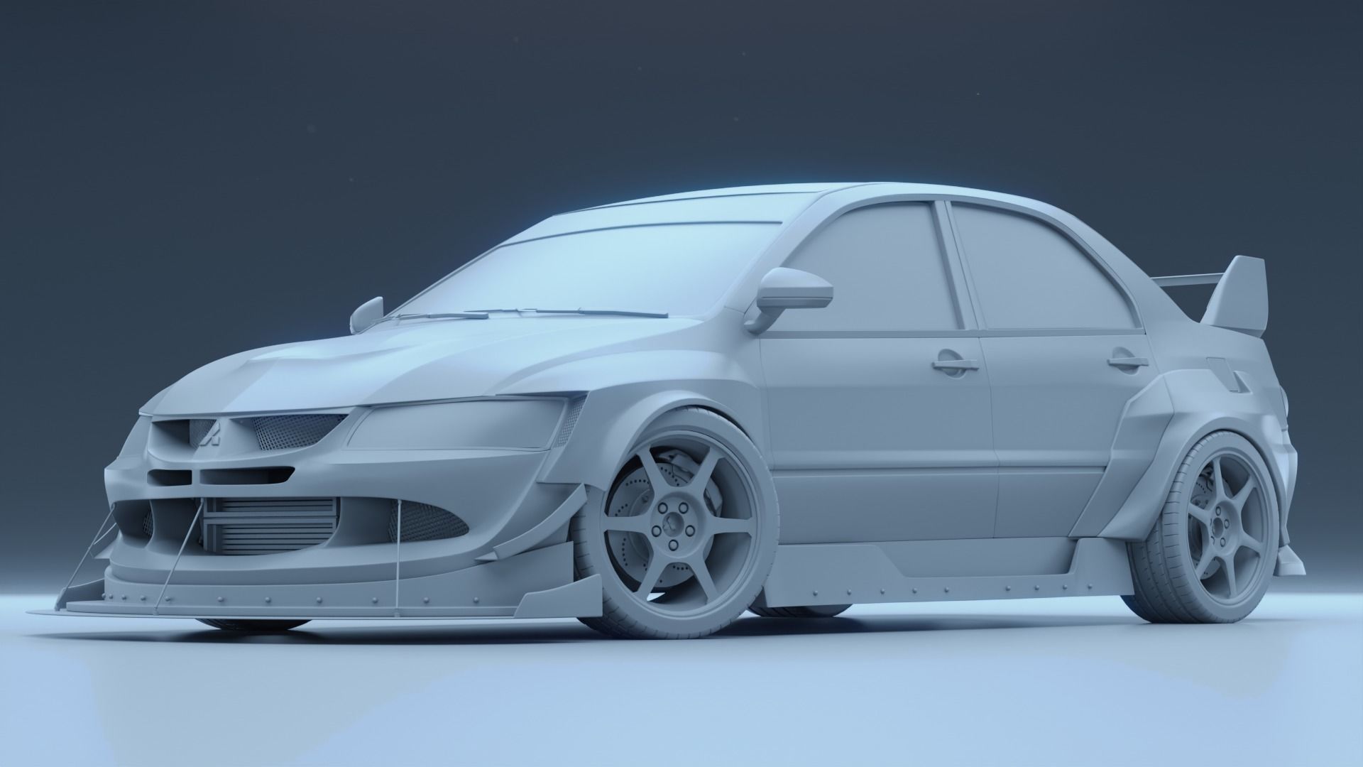 High-Poly Mitsubishi Lancer EVO VIII 3D model_1