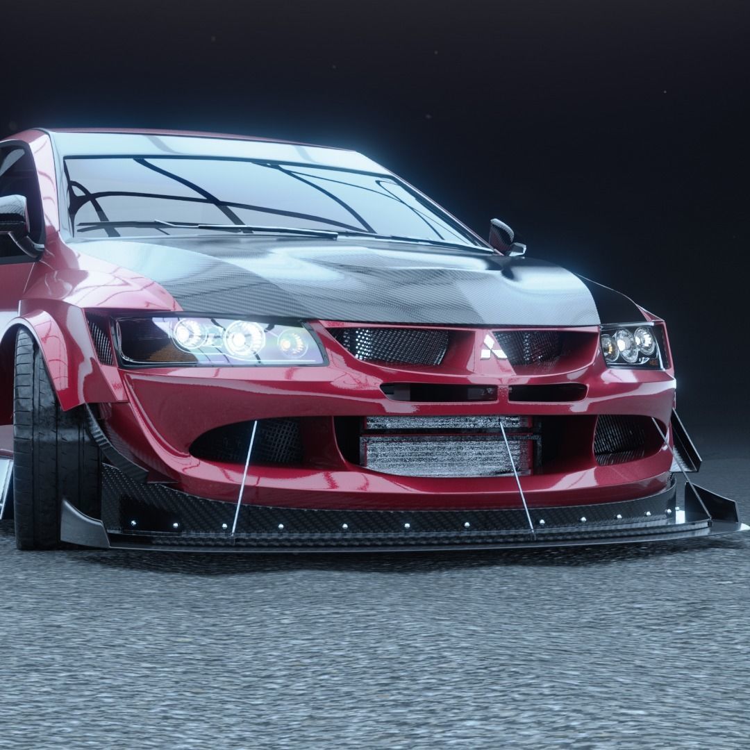 High-Poly Mitsubishi Lancer EVO VIII 3D model_8