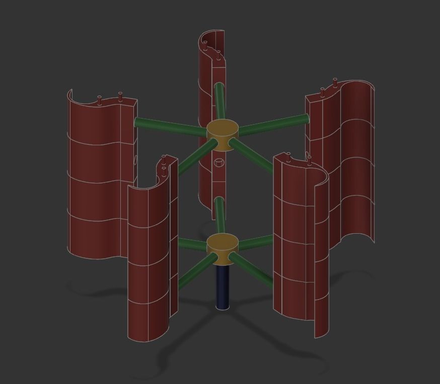 Modular wind generator 3D print model_2