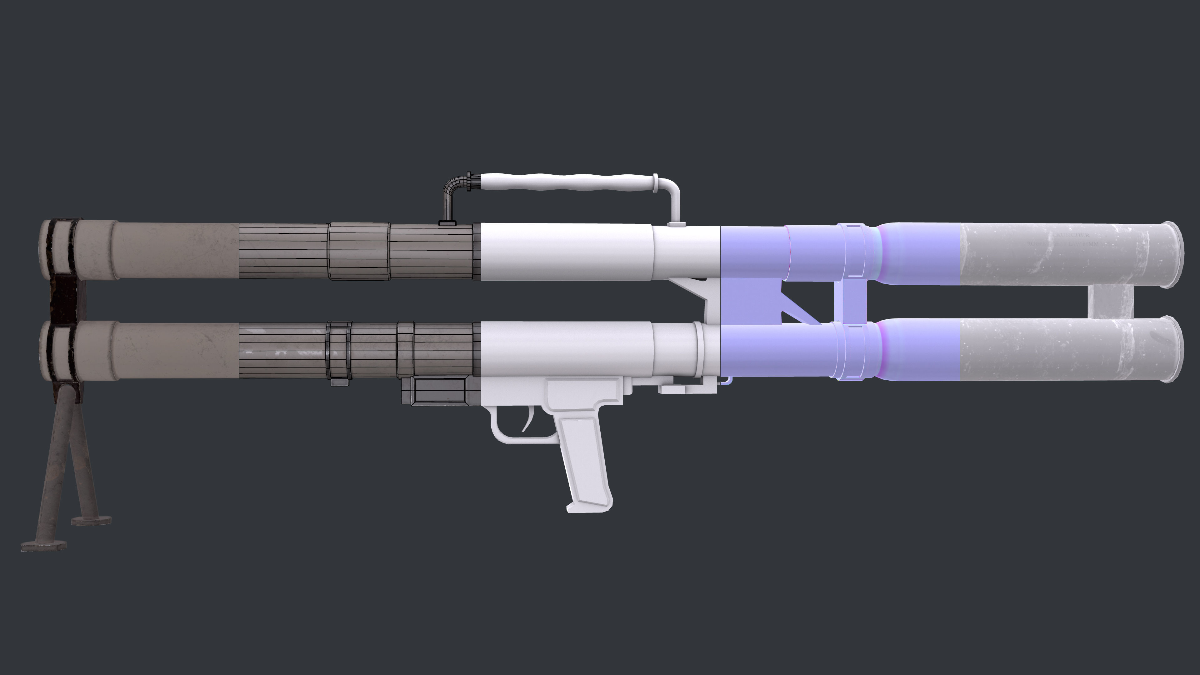 Rocket Launcher Game Ready 12 Low-poly 3D model_8