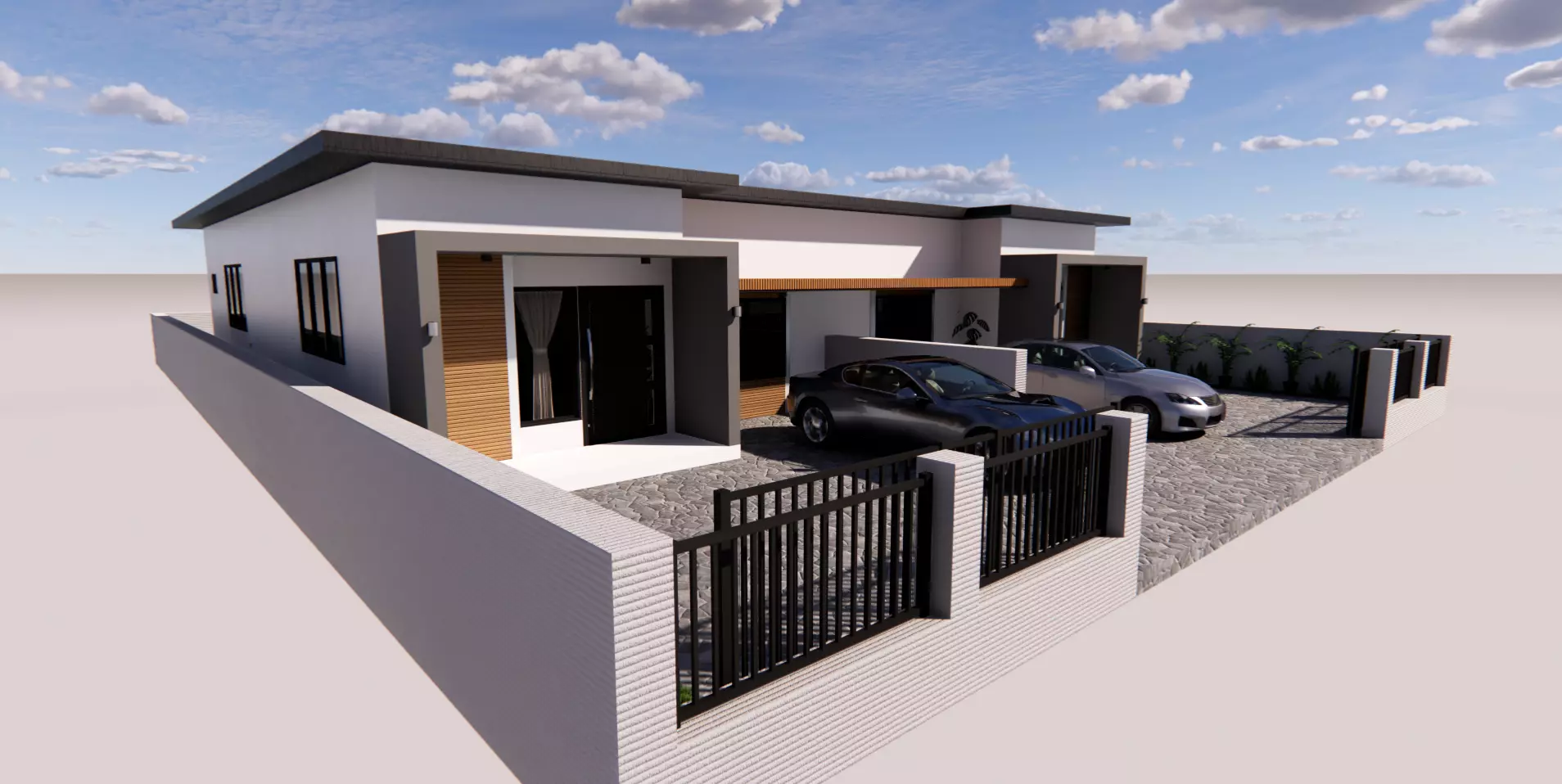 Duplex House Design 3D model_0
