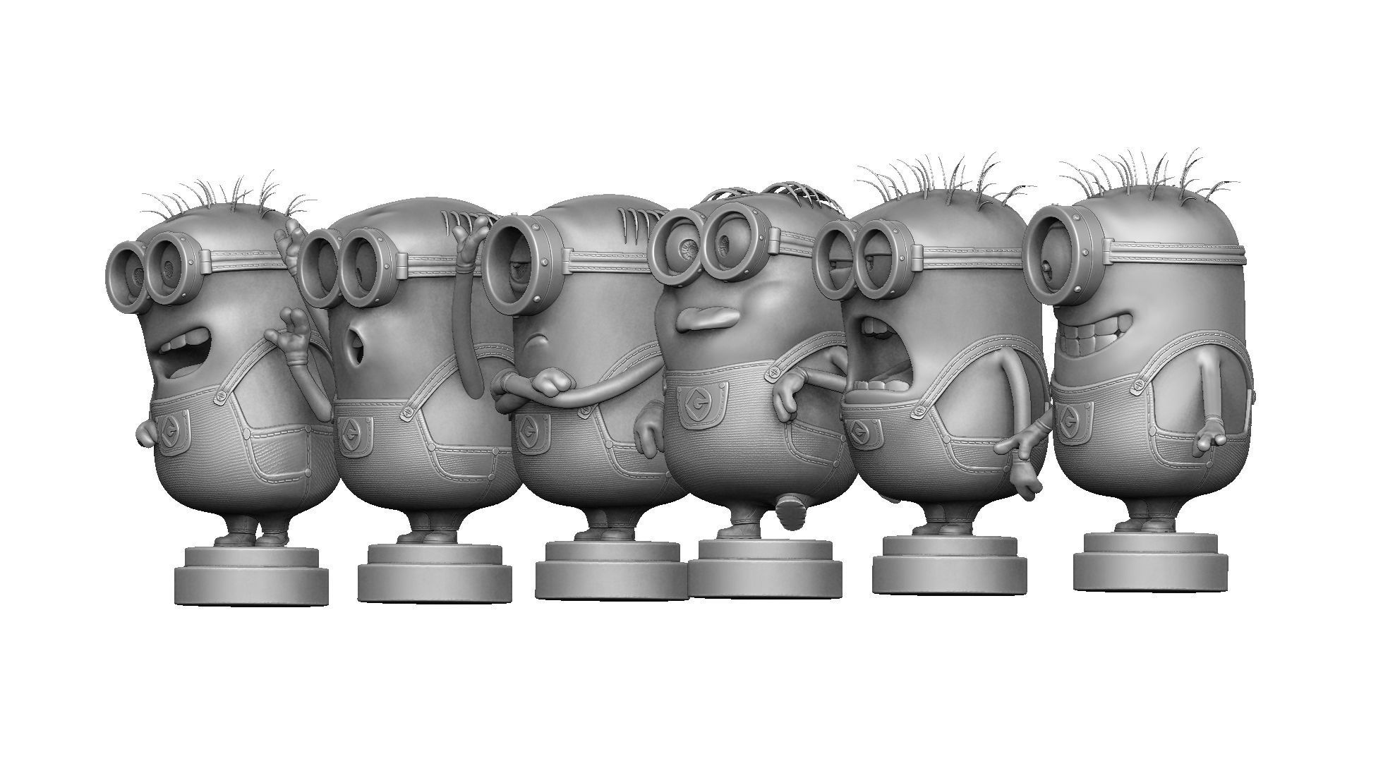 SET MINION FOR 3D PRINT 6 CHARACTERS 3D print model_8