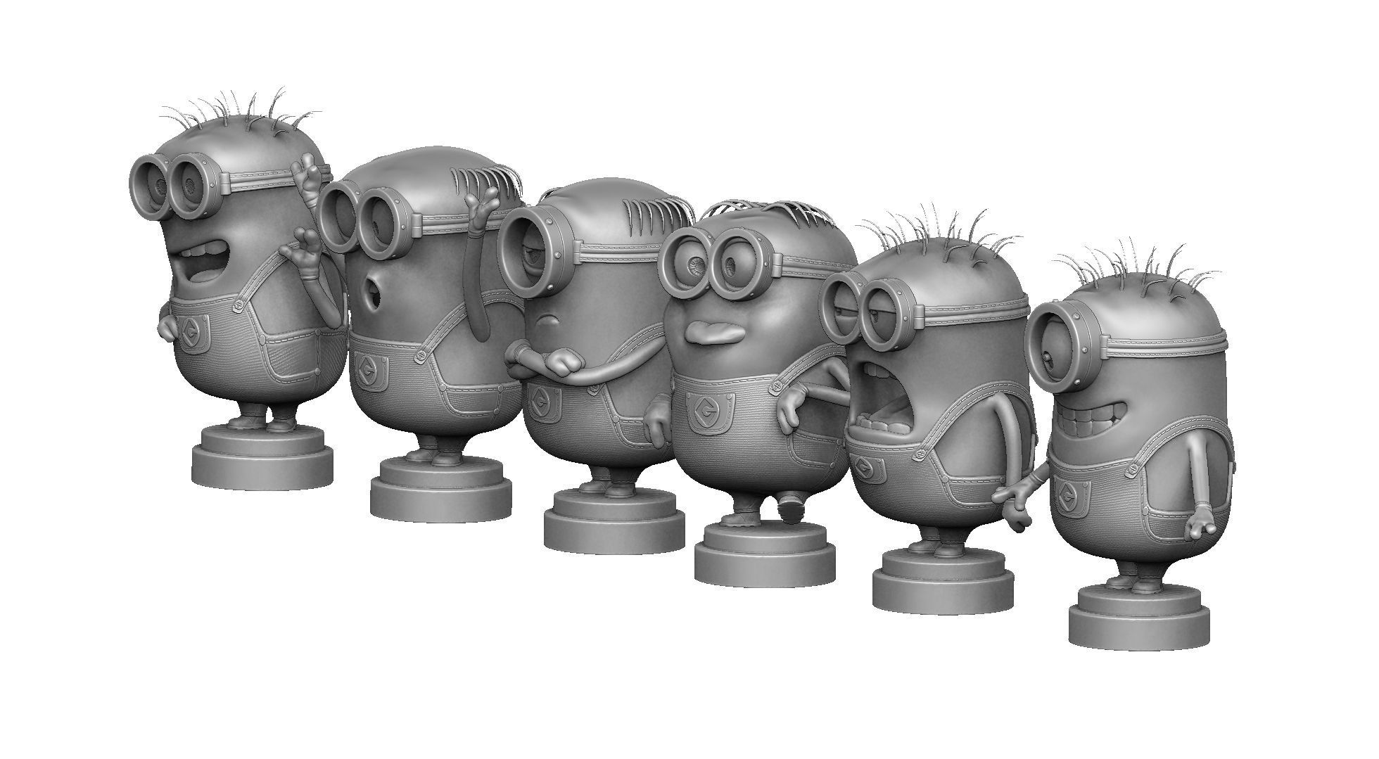 SET MINION FOR 3D PRINT 6 CHARACTERS 3D print model_6