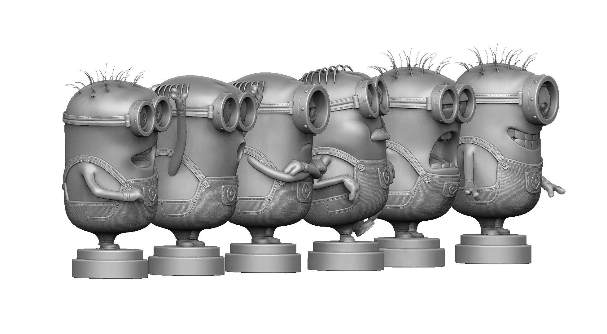 SET MINION FOR 3D PRINT 6 CHARACTERS 3D print model_7