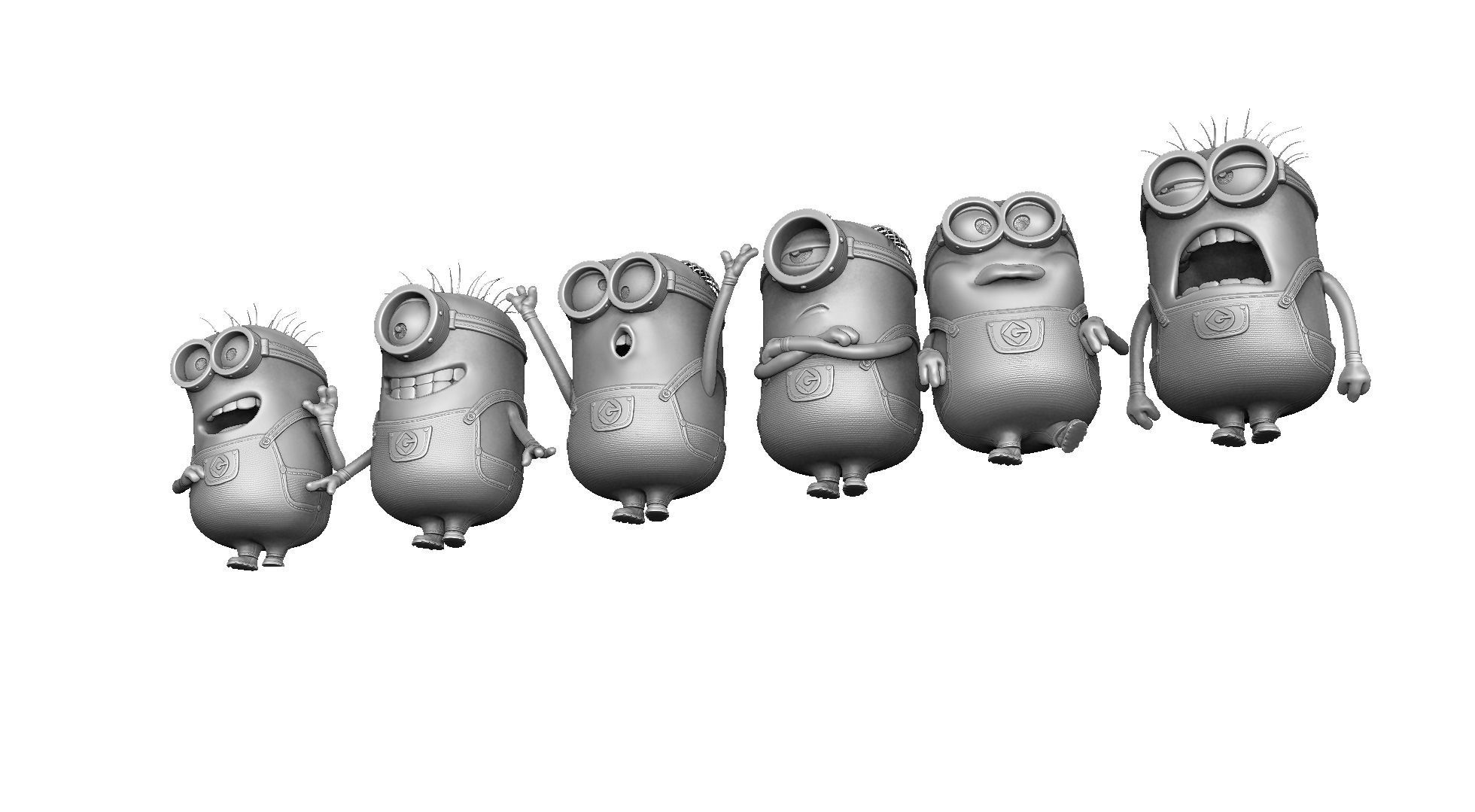 SET MINION FOR 3D PRINT 6 CHARACTERS 3D print model_4