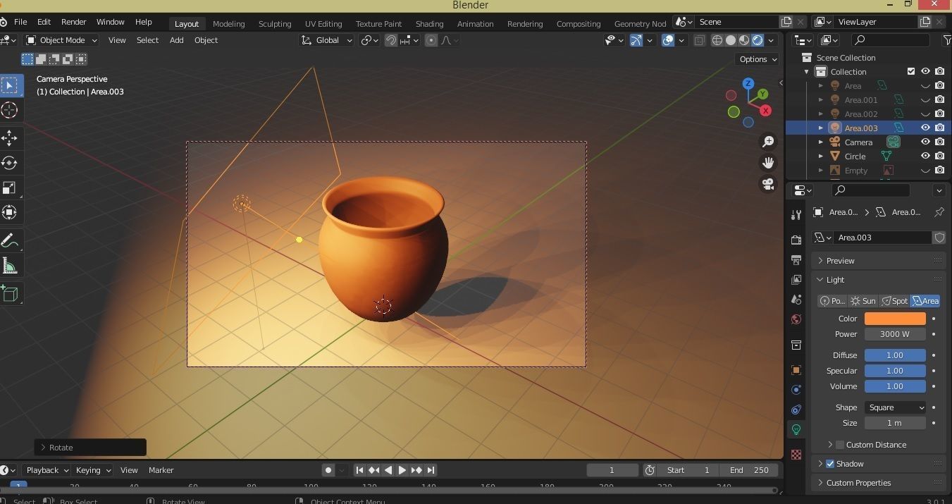 handmade clay pot  mockup 3D model_1