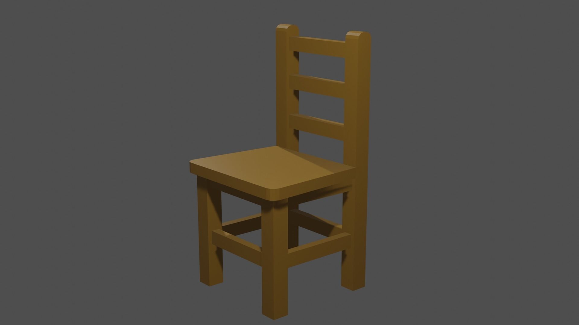 Low Poly Chair wooden Free 3D model_2