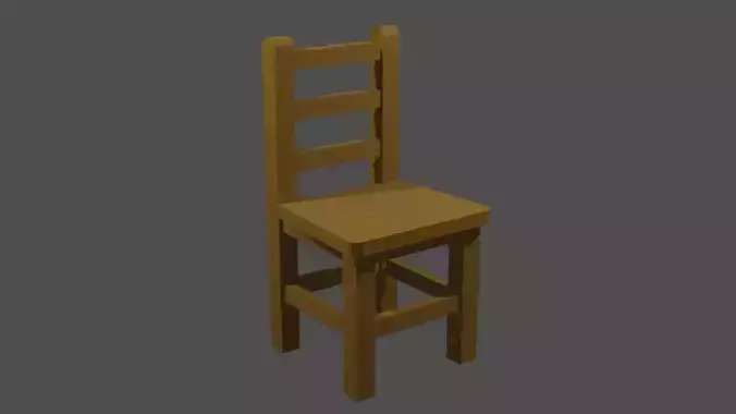 Low Poly Chair wooden