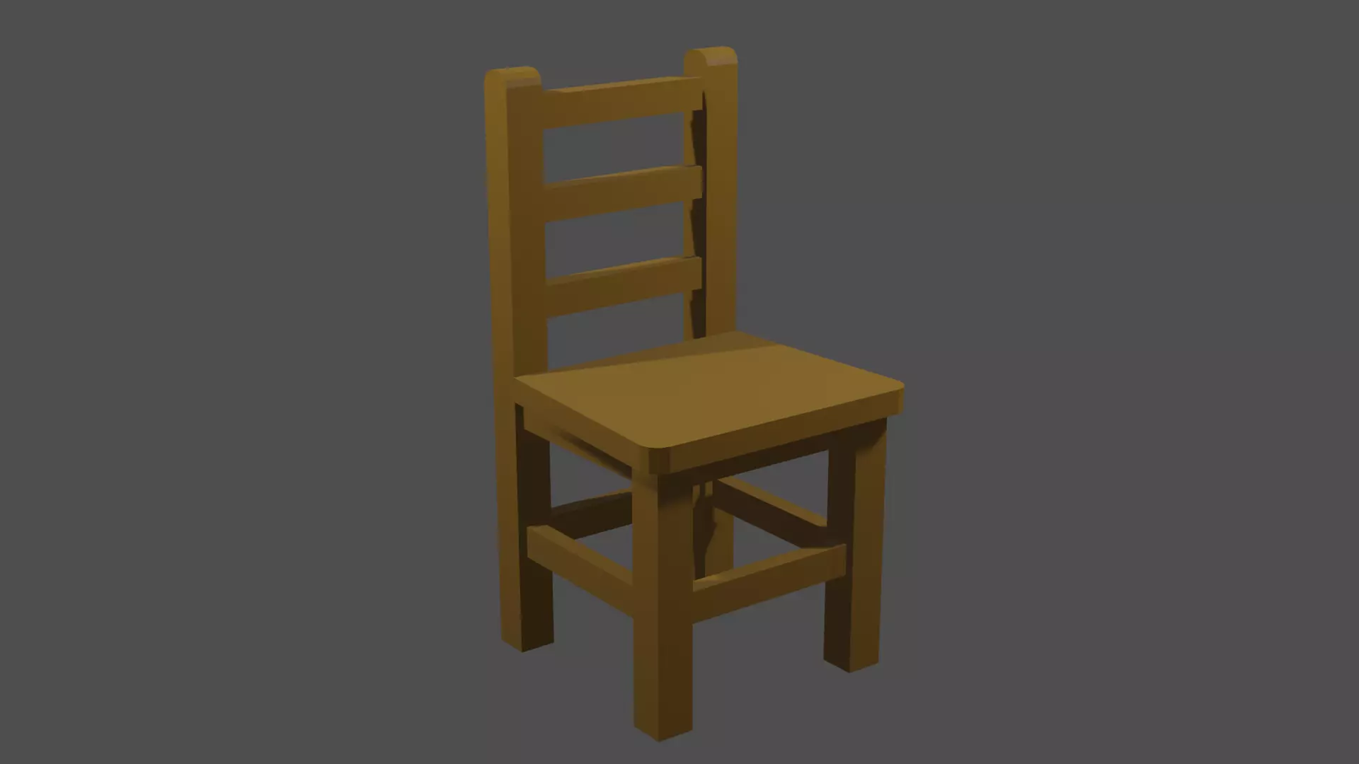 Low Poly Chair wooden Free 3D model_0