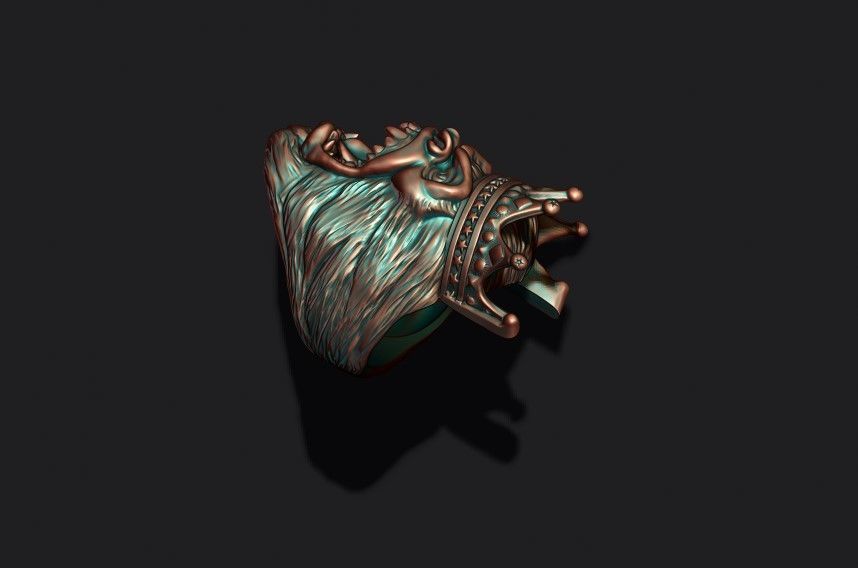 King Gorilla with crown ring 3D print model_8