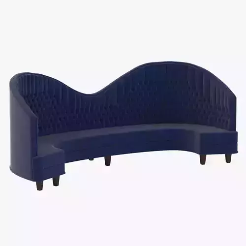 Detail Tufted High Back Curved Sofa