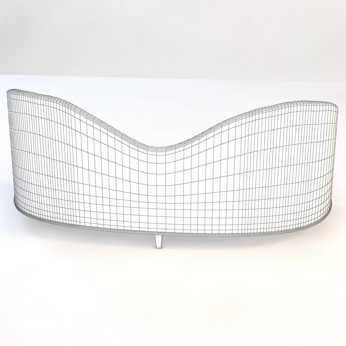 Detail Tufted High Back Curved Sofa 3D model_9