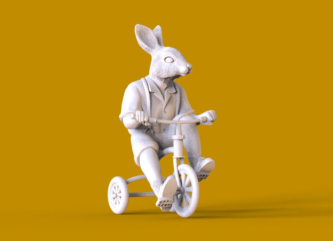 hare family 3D print model_35