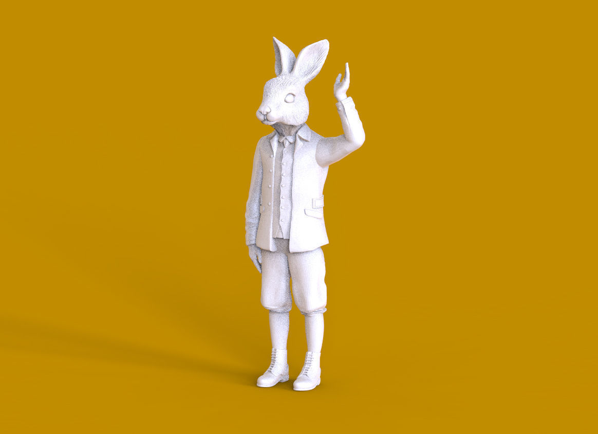 hare family 3D print model_25