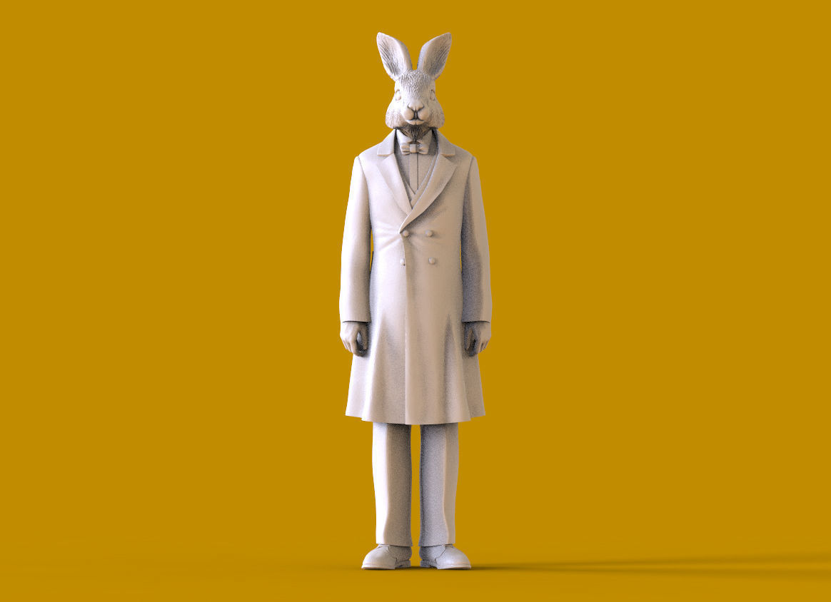 hare family 3D print model_19