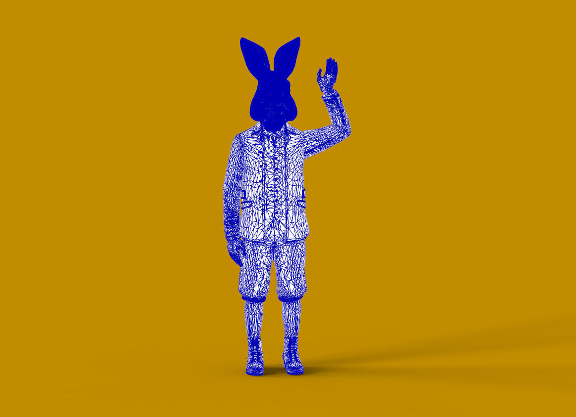hare family 3D print model_64