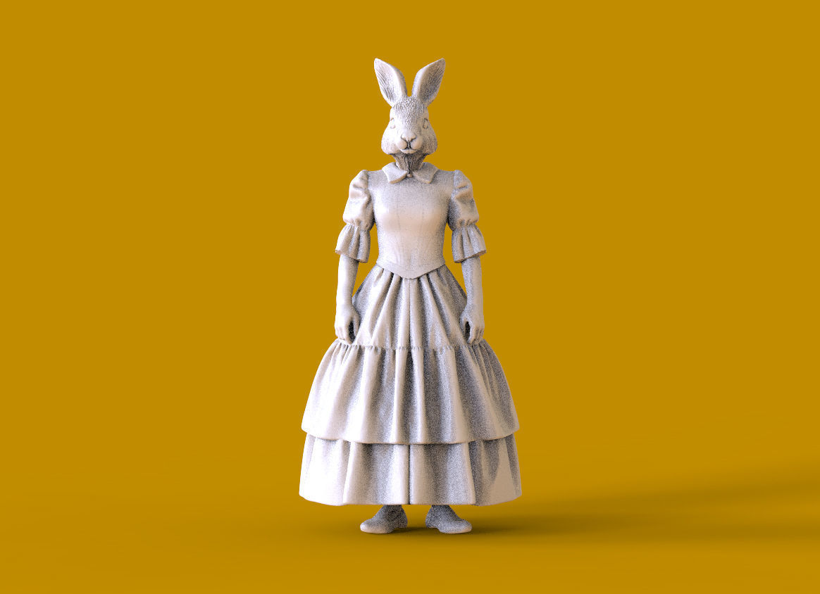 hare family 3D print model_39