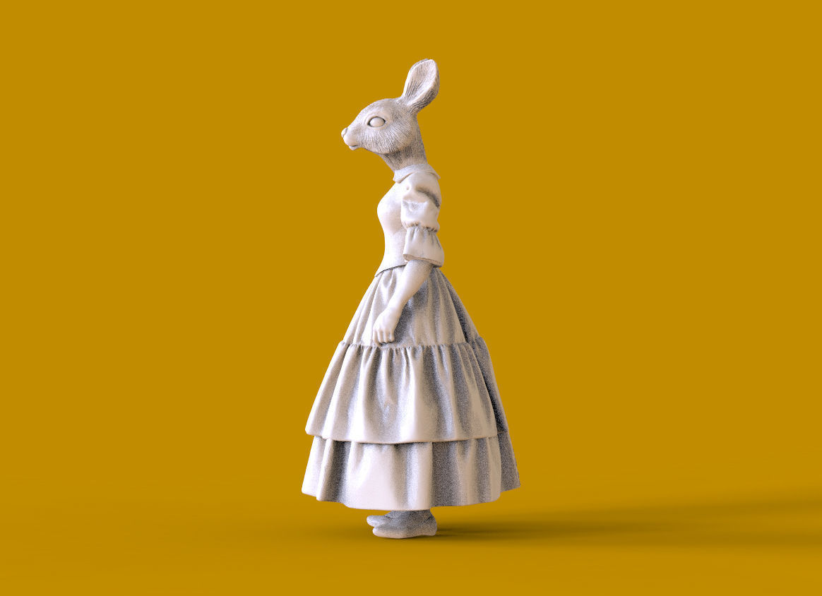 hare family 3D print model_51