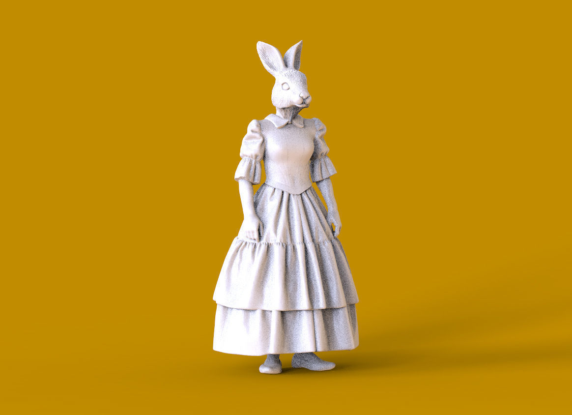 hare family 3D print model_42