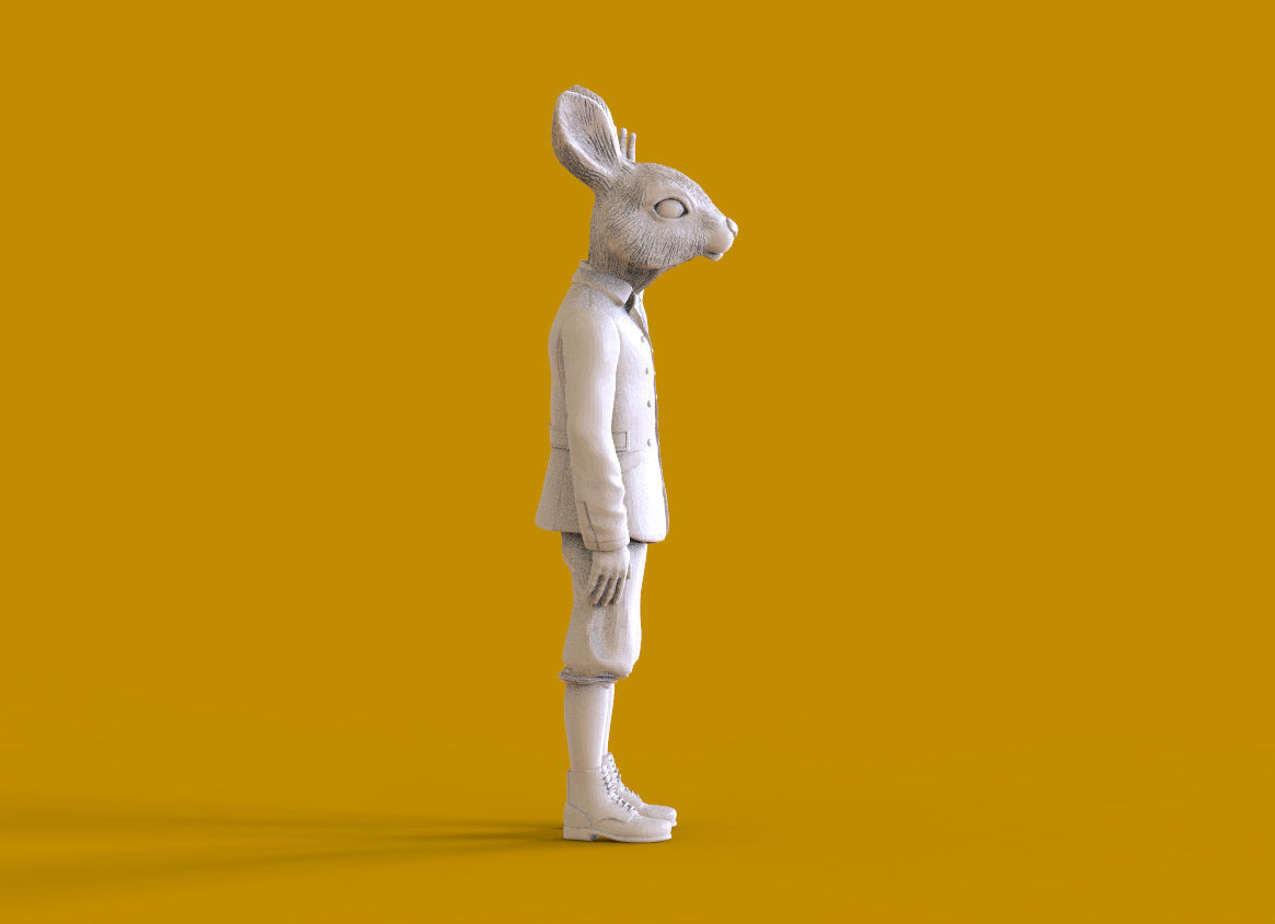 hare family 3D print model_18