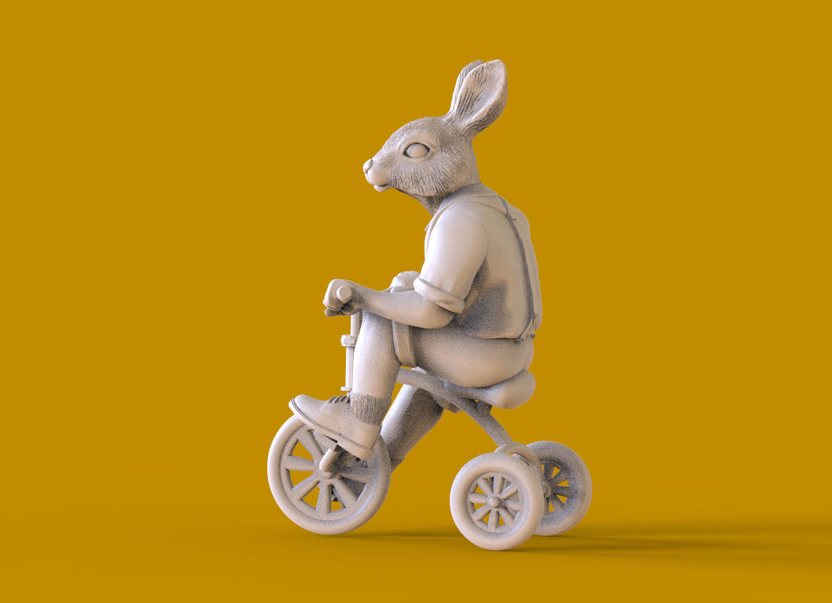 hare family 3D print model_11