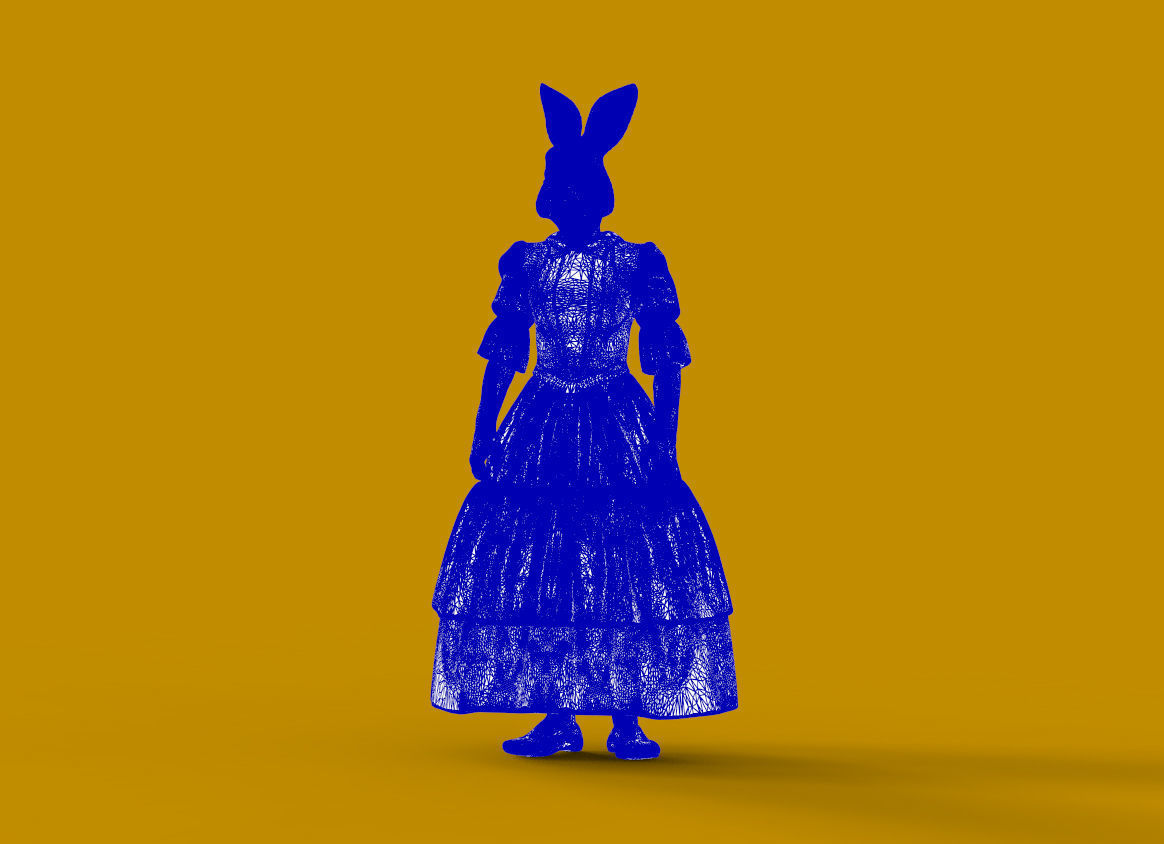 hare family 3D print model_17