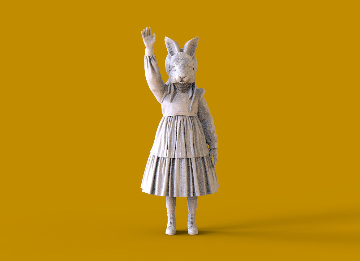 hare family 3D print model_60