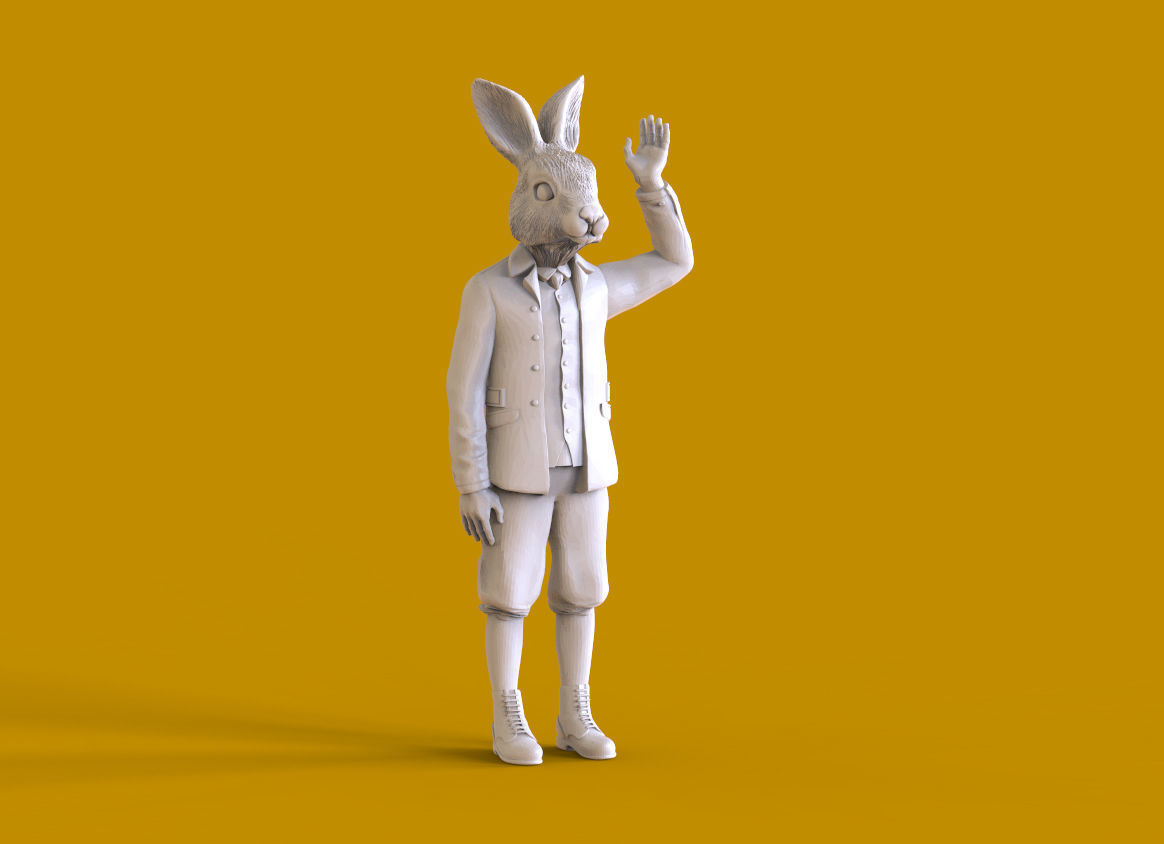 hare family 3D print model_29