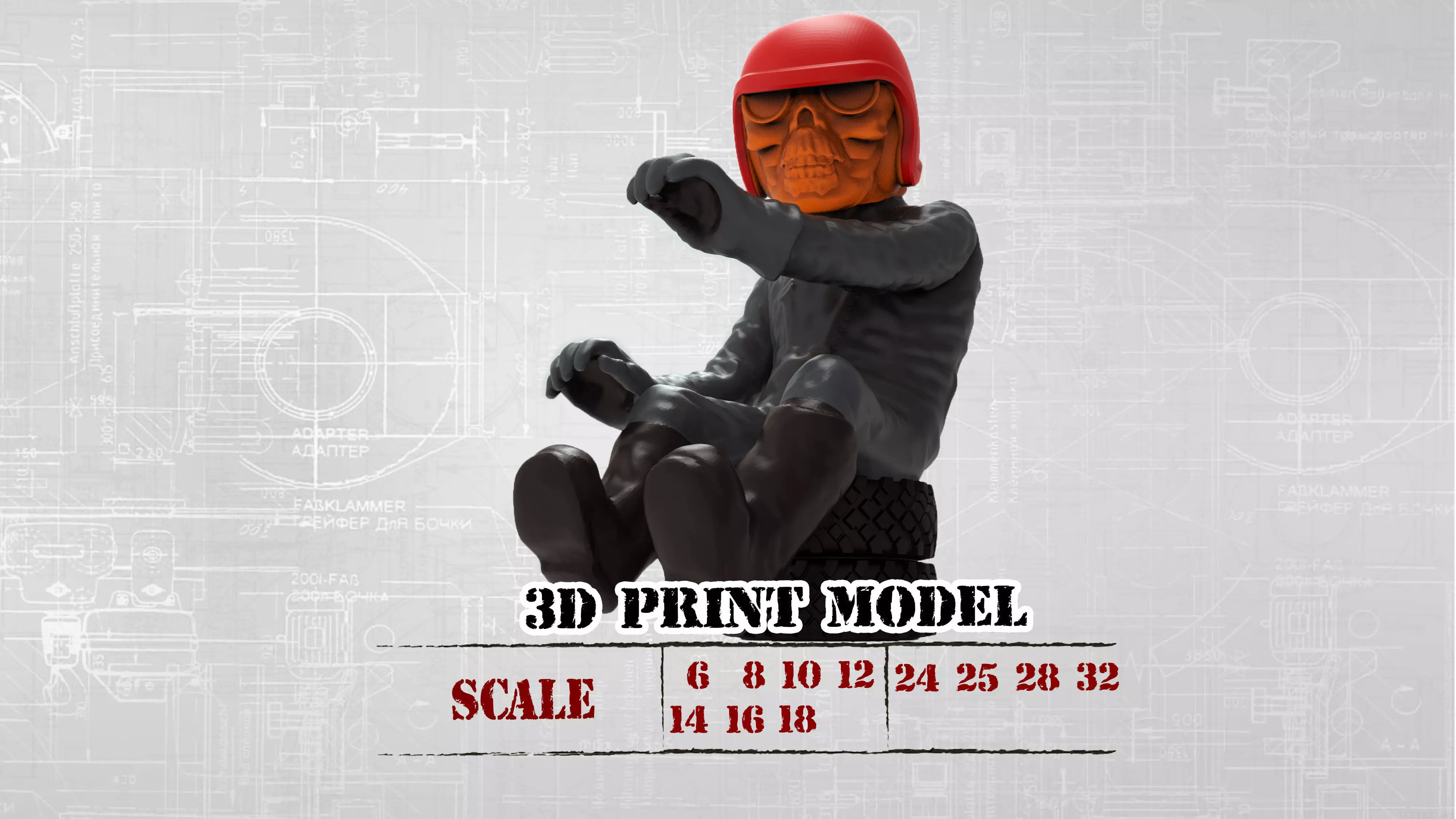 STL printable Skull and D Vader head for Wild Willie Driver 3D print model