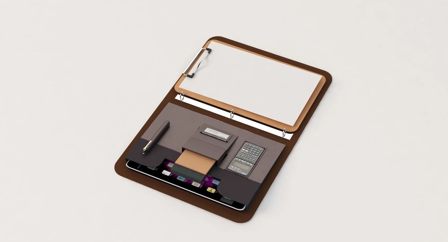 Designer 3 Ring Binder Portfolio Case 3D model_4