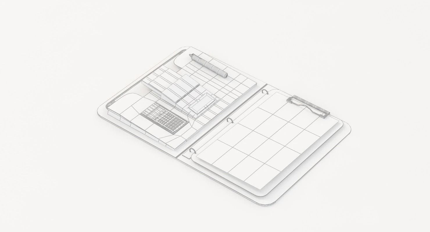 Designer 3 Ring Binder Portfolio Case 3D model_30