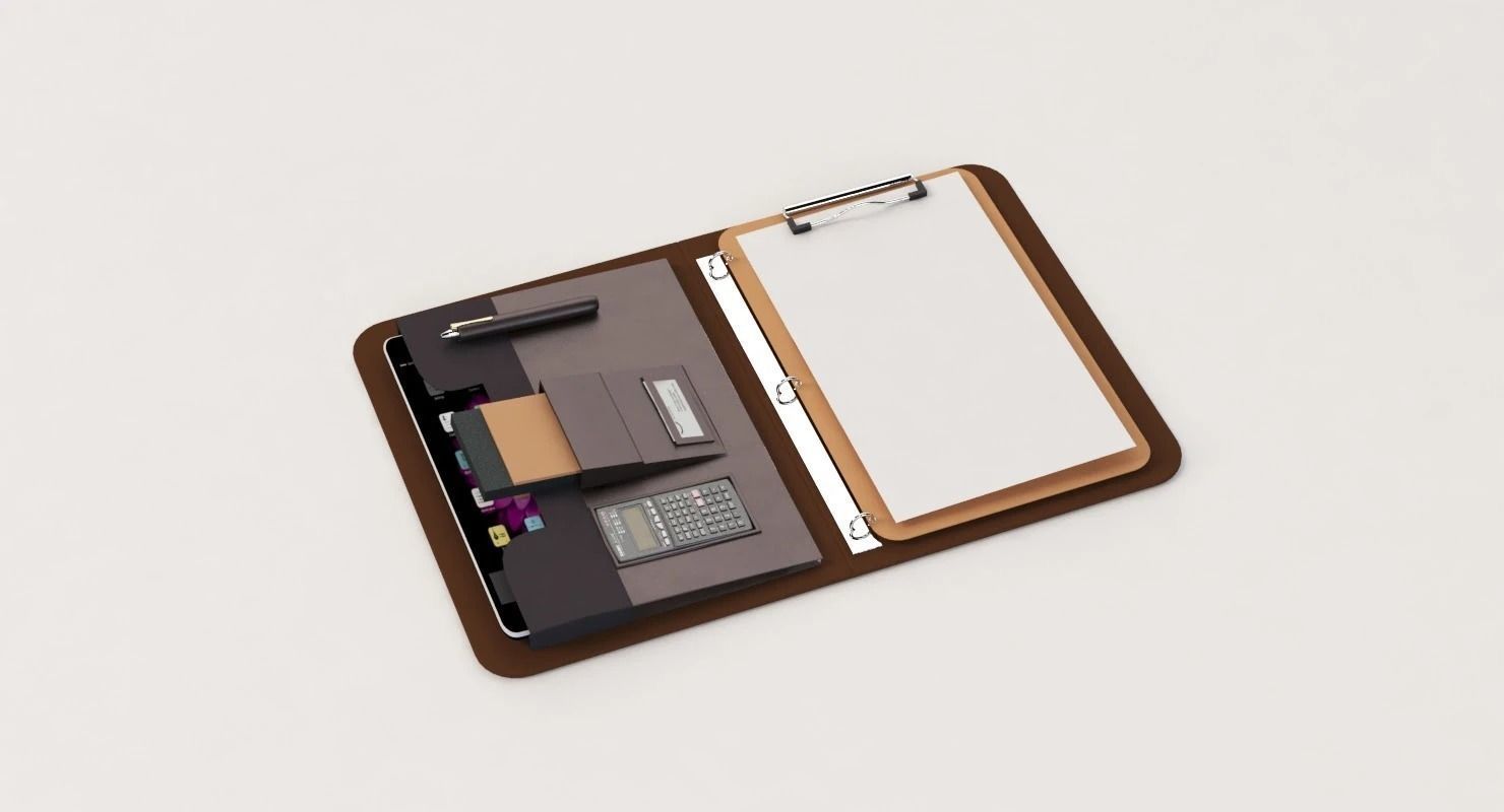 Designer 3 Ring Binder Portfolio Case 3D model_1