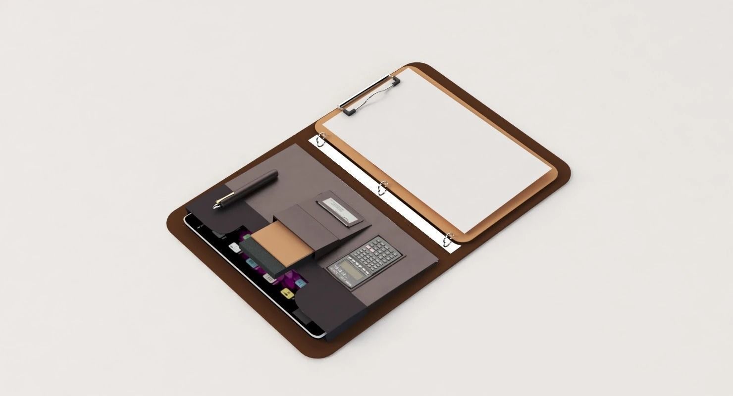 Designer 3 Ring Binder Portfolio Case 3D model_3