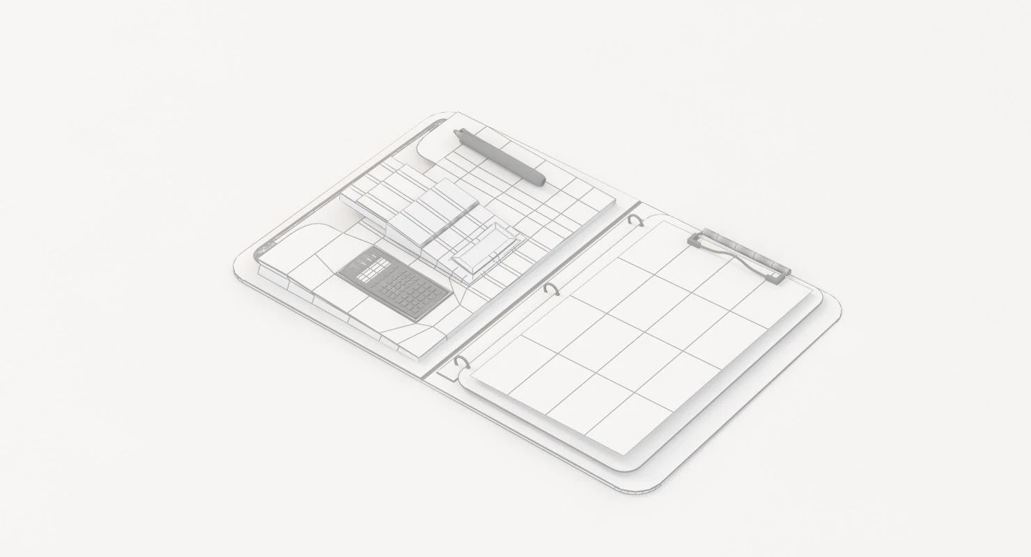 Designer 3 Ring Binder Portfolio Case 3D model_31