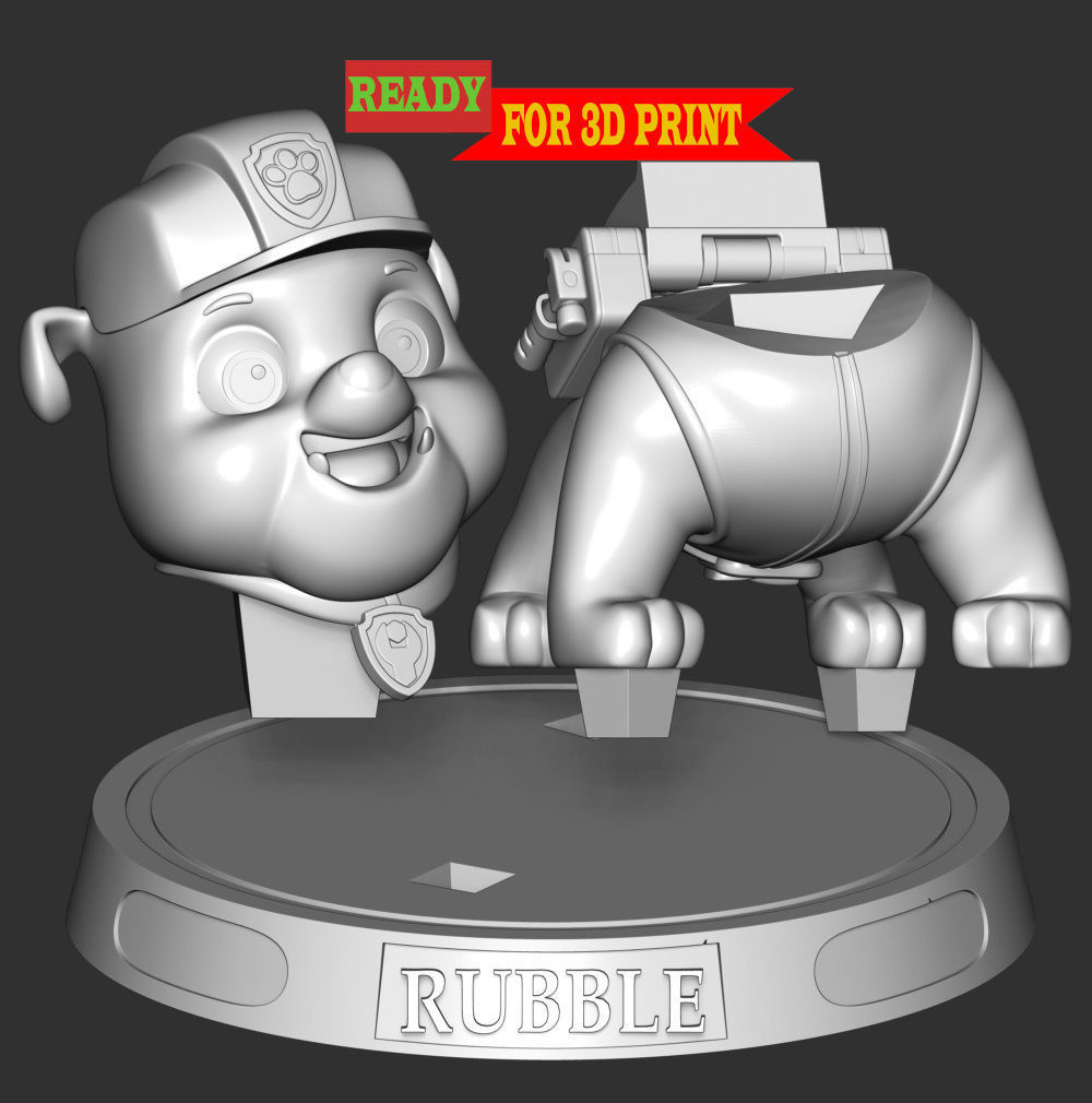 Rubble paw patrol dog 3D print model_4