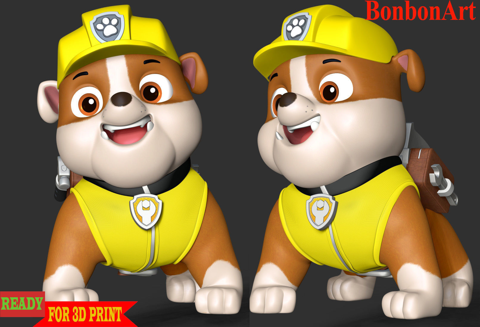 Rubble paw patrol dog 3D print model_2