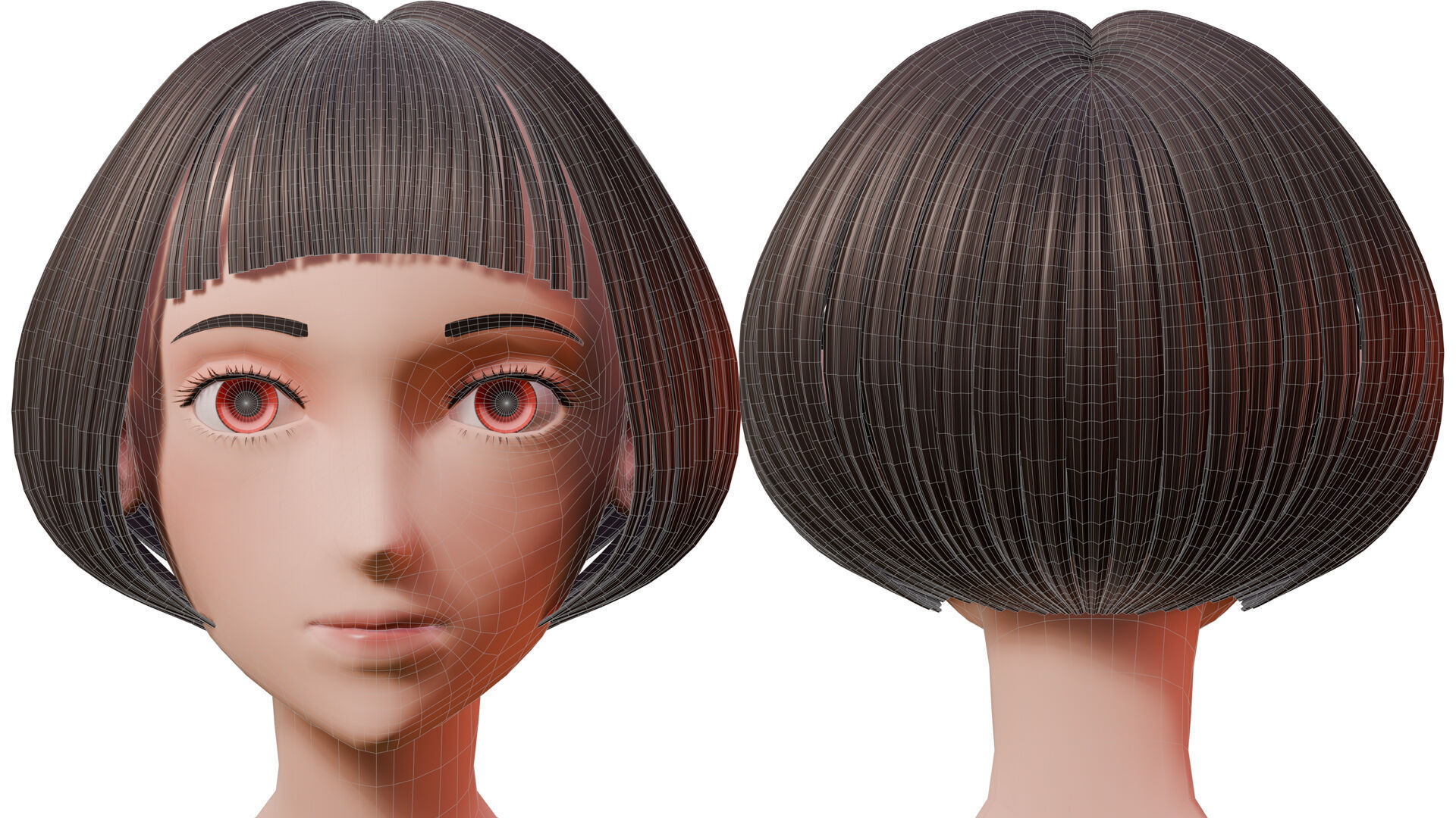 Stylzied Girl Basemesh 2 3D model_4