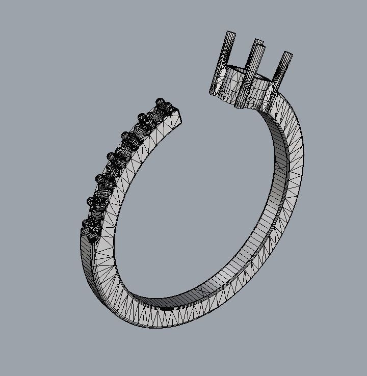 Gemstone Ring 3D print model_14