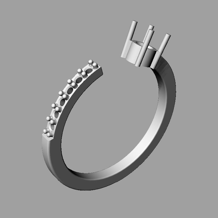 Gemstone Ring 3D print model_17