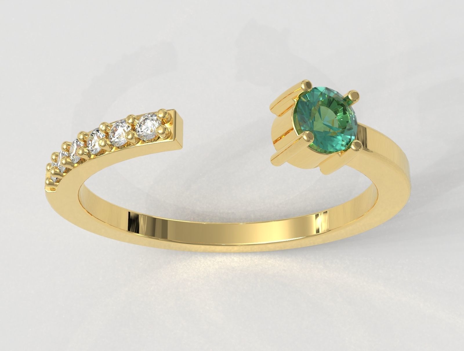 Gemstone Ring 3D print model_1