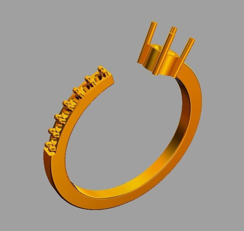 Gemstone Ring 3D print model_9