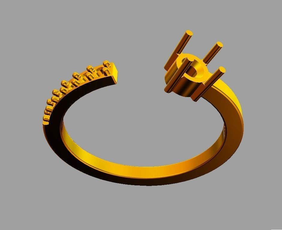 Gemstone Ring 3D print model_8