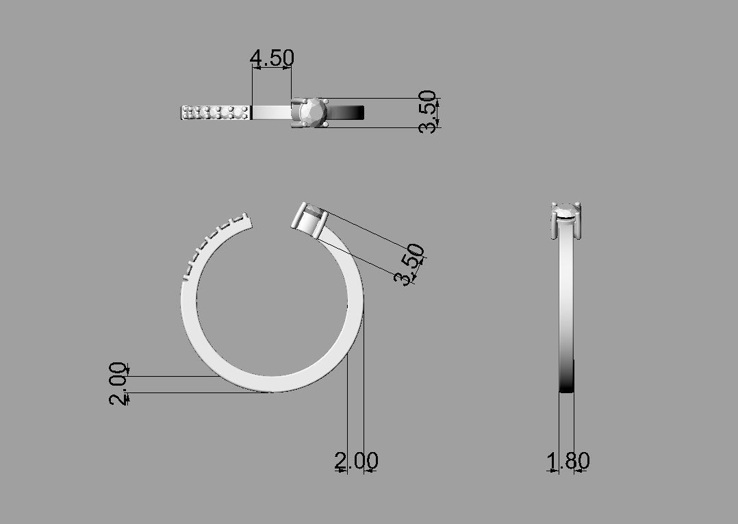 Gemstone Ring 3D print model_5