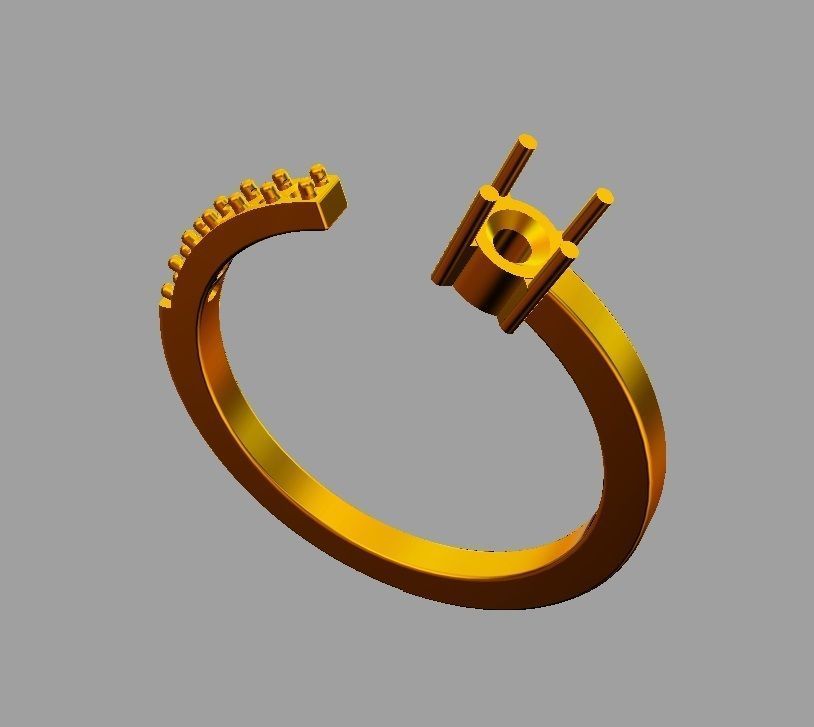 Gemstone Ring 3D print model_12